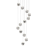 Люстра каскадня с 12-ю прозрачными шарообразными плафонами Bubbles Bocci варинант исполнения - 1 | Loft Concept в Ульяновске