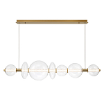 Подвесной светильник линейный с прозрачными стеклянными шарами разного диаметра Eurofase варинант исполнения - 11 | Loft Concept в Ульяновске