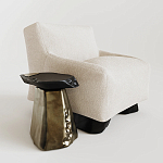 Кресло Cannes с мягкой обивкой букле молочного цвета  варинант исполнения - 1 | Loft Concept в Ульяновске