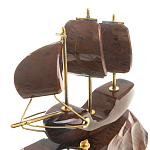 Часы настольные в виде парусника из натурального камня Обсидиан Sailboat Stone Clock варинант исполнения - 3 | Loft Concept в Ульяновске