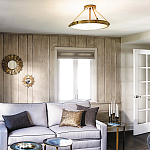 Потолочный светильник цвета латунь с плоским круглым плафоном Hinkley варинант исполнения - 2 | Loft Concept в Ульяновске