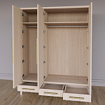 Большой Шкаф Primo Светлый дуб с 3 дверьми и 3 выдвижными ящиками варинант исполнения - 6 | Loft Concept в Ульяновске