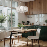 Люстра круглая с подвесными прямоугольными пластинами из стекла Glacier Panels варинант исполнения - 11 | Loft Concept в Ульяновске