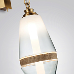 Бра со стеклянным плафоном конусообразной формы и декоративной вставкой из джута Tectona  варинант исполнения - 5 | Loft Concept в Ульяновске