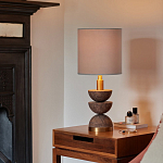 Настольная лампа с белым цилиндрическим абажуром на фигурном основании из полусфер Bewitchment варинант исполнения - 1 | Loft Concept в Ульяновске