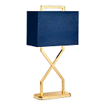 Настольная лампа с основанием из полированного золота и прямоугольным абажуром глубокого синего цвета Elstead Lighting варинант исполнения - 5 | Loft Concept в Ульяновске