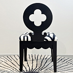 Дизайнерский стул с круглой деревянной спинкой Black and White Clover варинант исполнения - 3 | Loft Concept в Ульяновске