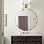 Золотое настенное зеркало Yvon Mirror варинант исполнения - 4 | Loft Concept в Ульяновске