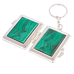 Зеркало брелок складное двухстороннее из натурального камня Малахит Stone Mirrors варинант исполнения - 2 | Loft Concept в Ульяновске