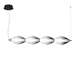 Подвесной светильник линейный в сочетании двух разных фактур стекла Enchanting варинант исполнения - 1 | Loft Concept в Ульяновске