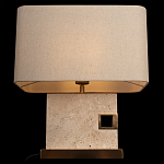 Настольная лампа с прямоугольным основанием из натурального камня c тканевым абажуром Lapis Tiburtinus варинант исполнения - 4 | Loft Concept в Ульяновске