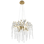 Люстра подвесная круглая в виде ветвей деревьев бронзового цвета с прозрачными подвесками-каплями Droplet Chandelier варинант исполнения - 1 | Loft Concept в Ульяновске