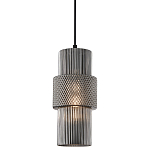 Подвесной светильник со стеклянным рифленым плафоном цилиндрической формы Eliara 13 варинант исполнения - 9 | Loft Concept в Ульяновске