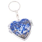 Зеркало брелок складное двухстороннее в форме сердца из натурального камня Лазурит Stone Mirrors варинант исполнения - 1 | Loft Concept в Ульяновске