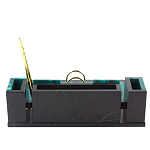 Настольный письменный набор из змеевика с часами и календарницей Successful Leader варинант исполнения - 3 | Loft Concept в Ульяновске