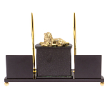 Настольный канцелярский набор из нефрита с декором в виде льва Golden Lion варинант исполнения - 3 | Loft Concept в Ульяновске