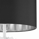 Торшер с декором в виде белого цветка магнолии на каркасе и черным абажуром White Magnolia варинант исполнения - 3 | Loft Concept в Ульяновске