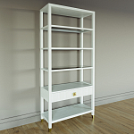 Стеллаж Elsa Dreams White со стеклянными полками и ящиком варинант исполнения - 1 | Loft Concept в Ульяновске