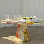 Дизайнерский журнальный стол с цветным орнаментом Unyly варинант исполнения - 2 | Loft Concept в Ульяновске