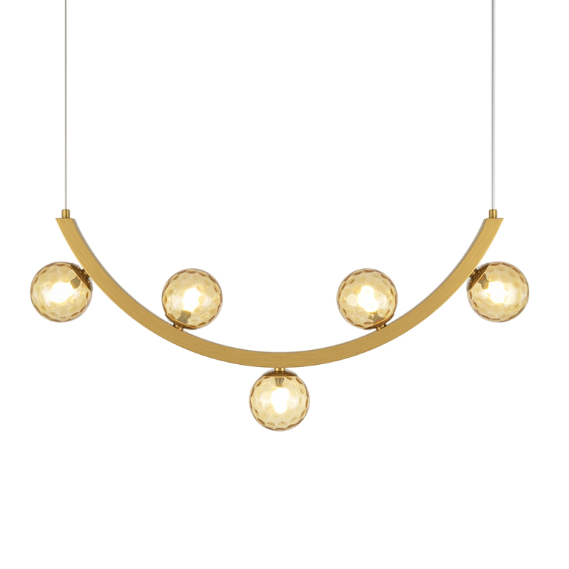 Люстра подвесная Ambre 3000К 12Вт Латунь Прозрачное Стекло в Ульяновске | Loft Concept 