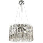 Круглая люстра с металлическими и хрустальными подвесками Bonnay Crystal Chrome Chandelier варинант исполнения - 4 | Loft Concept в Ульяновске