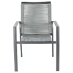 Стул темно-серый с высокой плетеной спинкой и сиденьем Braided Strength варинант исполнения - 1 | Loft Concept в Ульяновске