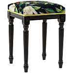 Банкетка из натурального бука черная с изображением птиц и цветов Blooming Birds2 варинант исполнения - 3 | Loft Concept в Ульяновске