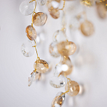 Бра золотого цвета с ветвями и прозрачными хрустальнымих подвесками Droplet Chandelier варинант исполнения - 5 | Loft Concept в Ульяновске