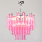 Элитная Люстра Textured Glass Pink Chandelier Ярко Розовое стекло варинант исполнения - 3 | Loft Concept в Ульяновске