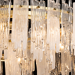Люстра круглая с прозрачными стержнями разной длины Textured Glass Chandelier варинант исполнения - 5 | Loft Concept в Ульяновске