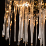 Люстра подвесная круглая в виде ветвей деревьев бронзового цвета с прозрачными подвесками-каплями Droplet Chandelier варинант исполнения - 6 | Loft Concept в Ульяновске