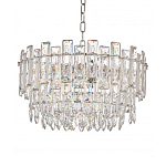 Круглая люстра с хрустальными подвесками на серебряном каркасе Gorgeous Crystal Light варинант исполнения - 10 | Loft Concept в Ульяновске