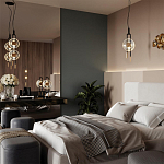 Подвесной светильник черного цвета с прозрачным стеклянным плафоном и золотистой центральной вставкой Virelia  варинант исполнения - 3 | Loft Concept в Ульяновске