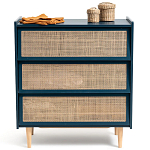 Комод с 3-мя ящиками из ротанга Blais Deep Blue Wicker Furniture варинант исполнения - 3 | Loft Concept в Ульяновске