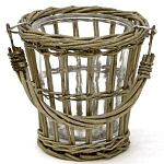 Кашпо стеклянное в плетёной корзине Timber варинант исполнения - 1 | Loft Concept в Ульяновске