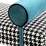 Банкетка Banquette PIED DE POULE с принтом гусиная лапка и синими подлокотниками  варинант исполнения - 3 | Loft Concept в Ульяновске