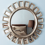 Зеркало-солнце в серебряной раме Silver Sun варинант исполнения - 1 | Loft Concept в Ульяновске