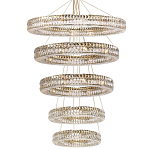 Многоярусная Люстра Elizabeth Золото Вертикальная композиция из пяти хрустальных светильников варинант исполнения - 1 | Loft Concept в Ульяновске