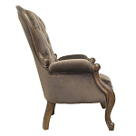 Кресло с мягкой обивкой из коричневого велюра на 4-х деревянных ножках Evelyn Classical Armchair варинант исполнения - 1 | Loft Concept в Ульяновске