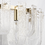 Бра с металлическим основанием золотого цвета и хрустальными подвесками Textured Glass варинант исполнения - 6 | Loft Concept в Ульяновске