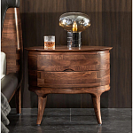 Прикроватный столик из дерева с 2-мя ящиками Moon Walnut Furniture варинант исполнения - 2 | Loft Concept в Ульяновске