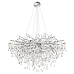 Люстра подвесная с прозрачными стеклянными подвесками в форме капель Диаметр 100 см Droplet Chandelier варинант исполнения - 14 | Loft Concept в Ульяновске