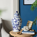 Ваза с крышкой и синим цветочным узором Blue & White Ornament  варинант исполнения - 8 | Loft Concept в Ульяновске