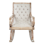 Кресло-качалка с мягкой обивкой из льна Ella Armchair beige варинант исполнения - 1 | Loft Concept в Ульяновске