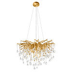 Люстра подвесная с прозрачными стеклянными подвесками в форме капель Диаметр 60 см Droplet Chandelier варинант исполнения - 2 | Loft Concept в Ульяновске