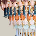 Люстра круглая с декором из разноцветных элементов в виде листьев Changing Seasons варинант исполнения - 8 | Loft Concept в Ульяновске