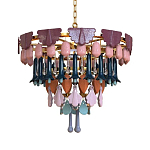 Люстра круглая с декором из разноцветных элементов в виде листьев Changing Seasons варинант исполнения - 10 | Loft Concept в Ульяновске