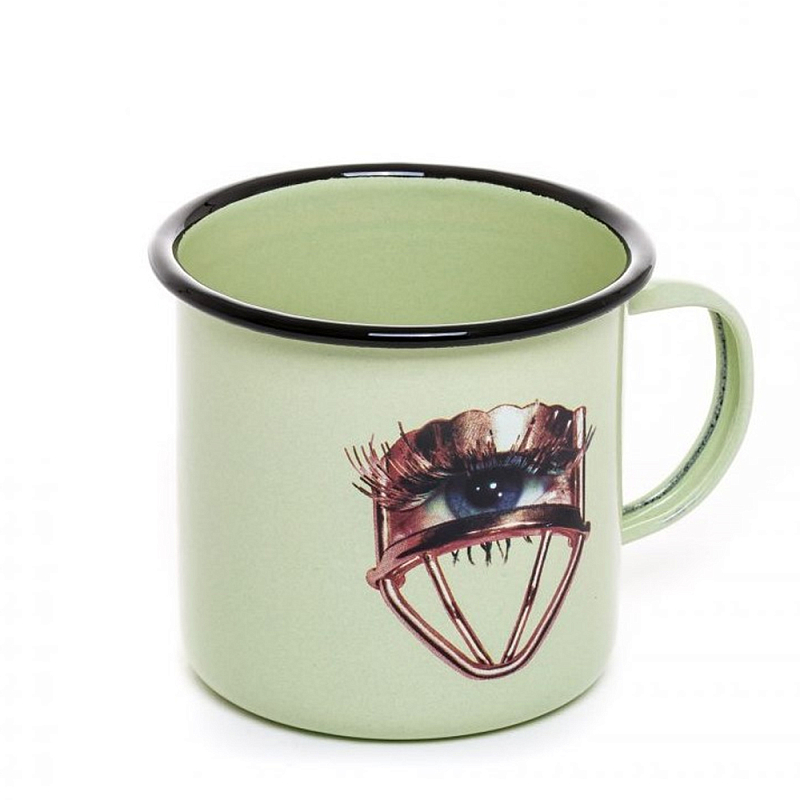 Кружка Seletti Mug Eye Салатовый Коричневый в Ульяновске | Loft Concept 