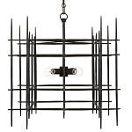 Люстра черная квадратной остроконечной формы Black Square варинант исполнения - 3 | Loft Concept в Ульяновске