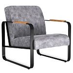 Кресло серый велюр с жесткими подлокотниками на полозьях Ashton варинант исполнения - 1 | Loft Concept в Ульяновске